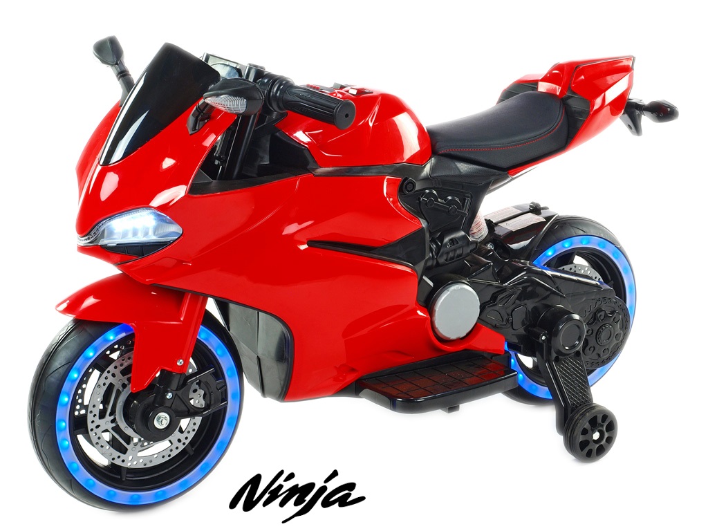   Elektrická motorka závodní Ninja s plynovou rukojetí a a nožní brzdou,červená