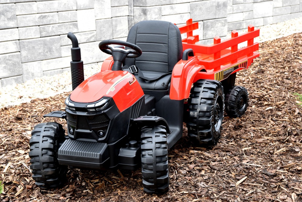 Traktor Agricultur farm s vlekem 2,4G, 24V / 2x200W, červený
