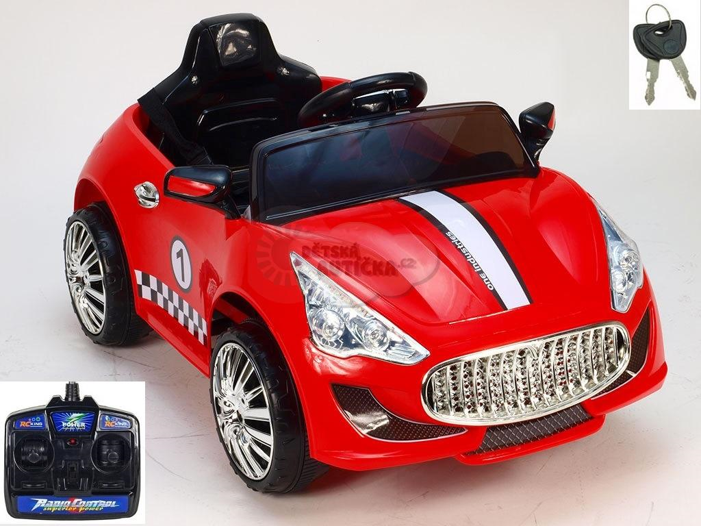 Elektrické autíčko GTR s tyčí, červené