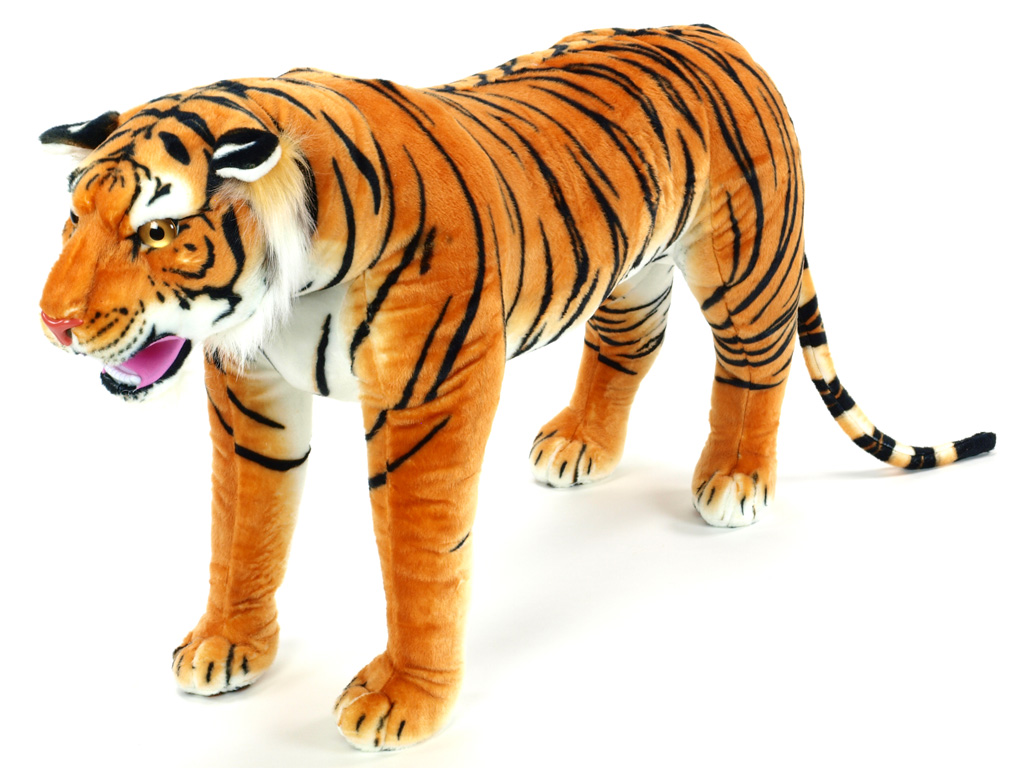 Plyšový stojící tygr oranžový, délky 178 cm