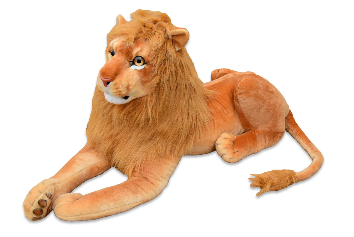Plyšový ležící lev, délky 180 cm