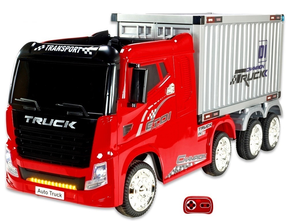 Kamion Truck Champion s návěsem a kontejnerem s 2,4G, 4x4, červený 3336