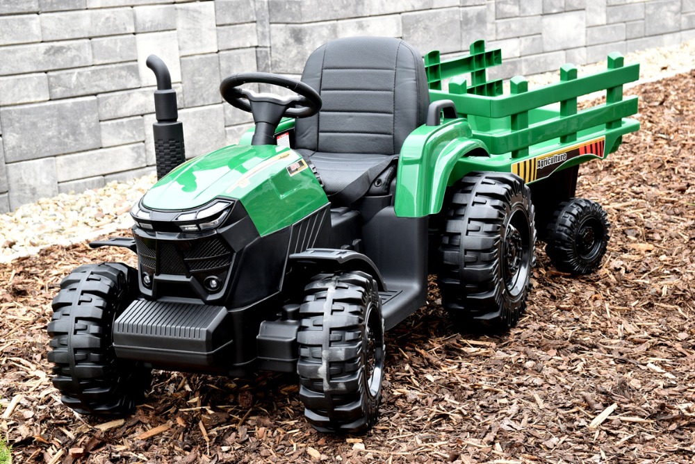 Traktor Agricultur farm s vlekem 2,4G, 24V / 2x200W, zelený