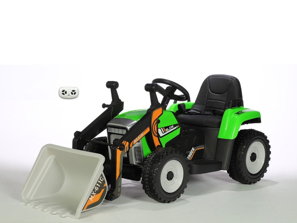 Elektrický Rozkošný traktor s funkční nakládací lžící, 2,4G, zelený 3958
