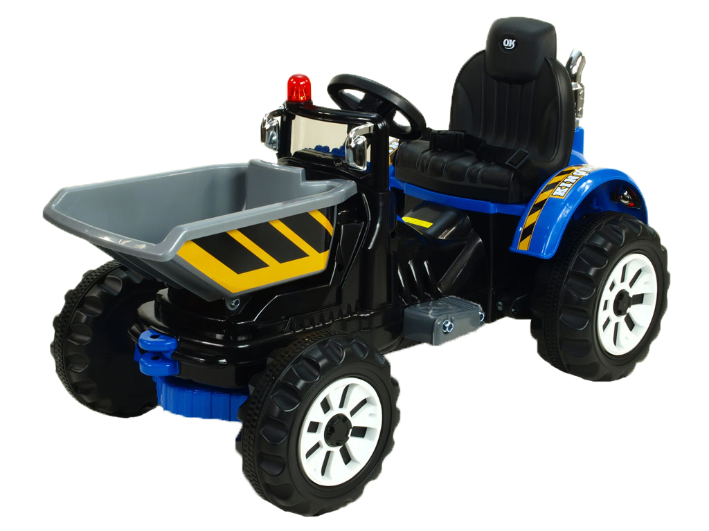 Elektrický silný traktor Kingdom s výklopnou korbou,2x motor 12V,  modrý