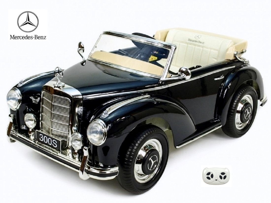 Elektrické auto Mercedes-Benz 300S oldtimer s 2,4G, černá metalíza