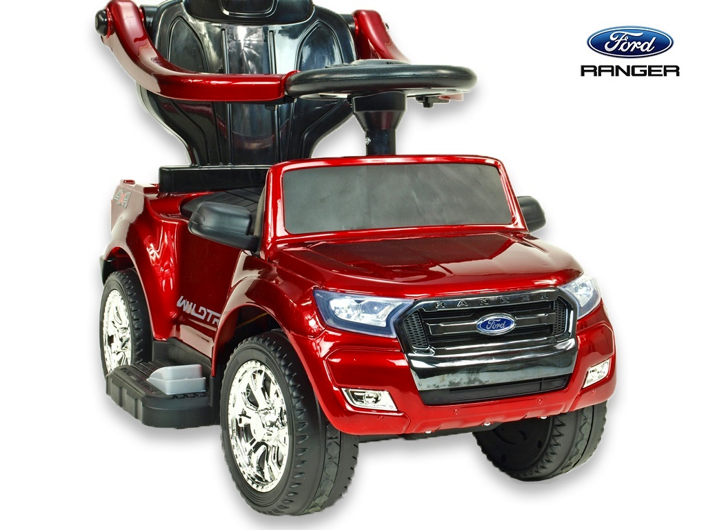 Ford Ranger s vodící tyčí, stříškou a madly, pro nejmenší, vínová metalíza 788