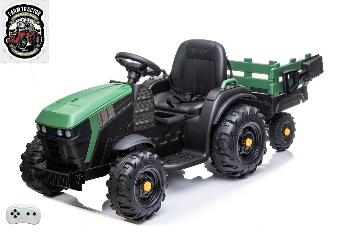 Farmářský traktor s 2,4G, vlekem a lopatou, zelený 1313