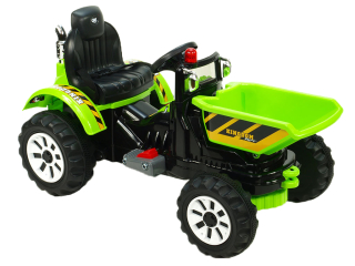 Elektrický silný traktor Kingdom s výklopnou korbou,2x motor 12V,  zelený